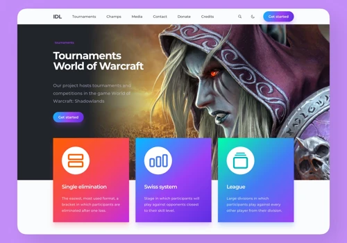 game tournaments platform concept desktop