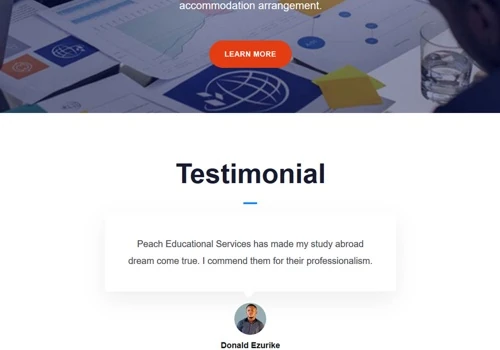 Peach Educational Website Development