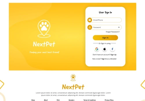 Next Pet (Web & Mobile App)