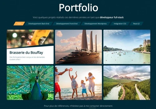 Mon portfolio consultable sur mon site Web