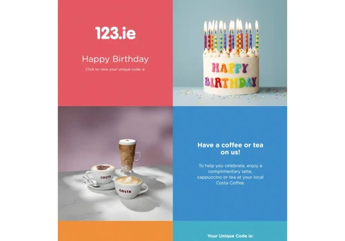 123.ie Birthday Rewards Promotion