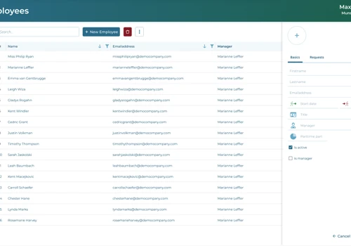 Web and mobile apps for employee management