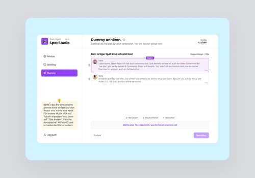 AI Audio Spot Konfigurator in Shopify