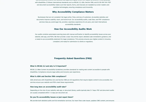 Website Accessibility Audit & Compliance Fixes