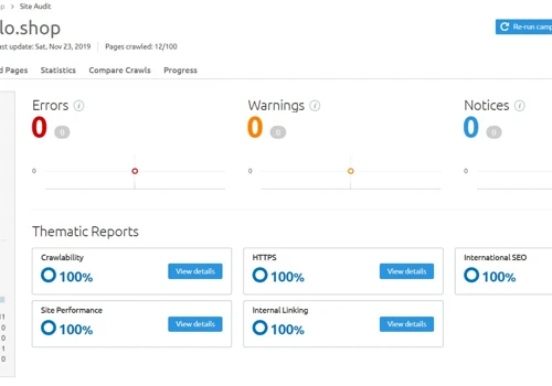 SEMrush site audit