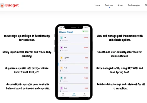Budget Landing Page