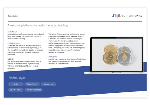 A reactive platform for real-time asset trading
