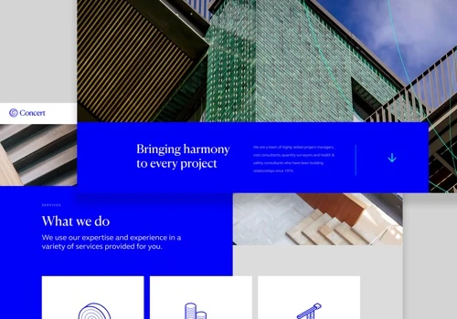 Website development and design for Concert Group