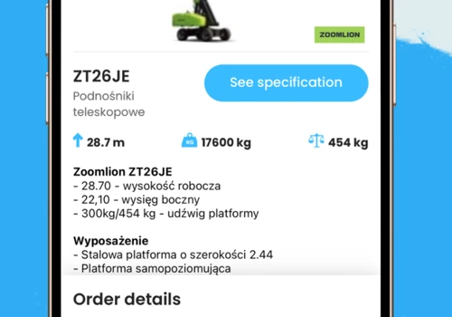 Mobile application for renting machine/equipment