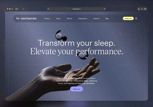 NextSense e-commerce design and development