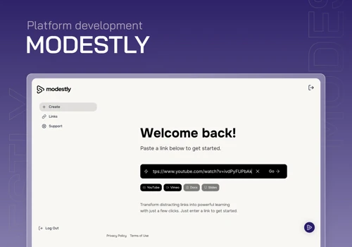 Web development for Educational Platform. Modestly