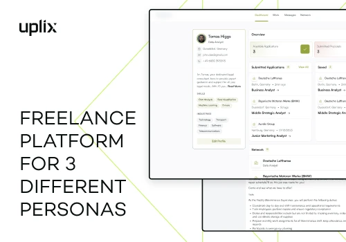 Freelance platform for 3 different personas