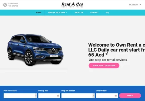 Own rent a car - Website Designing