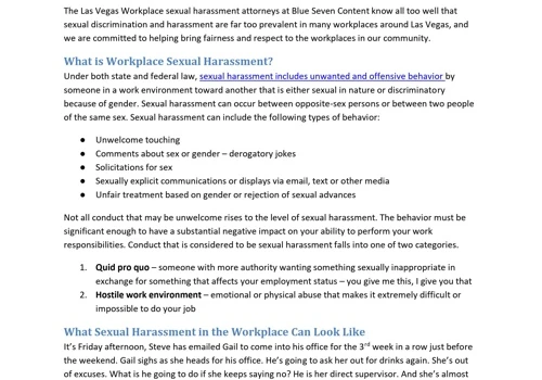 Las Vegas Workplace Sexual Harassment Attorney
