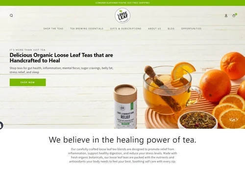 Loose Leaf Tea Market Shopify Website Development