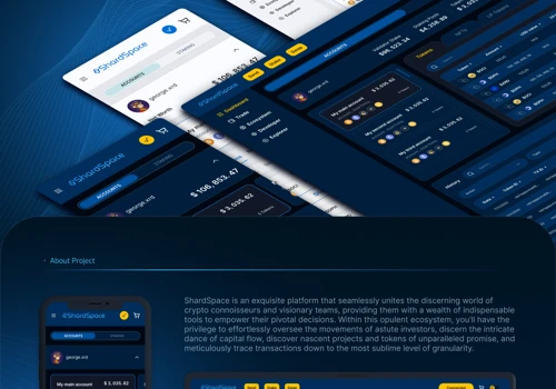 Crepto-related website with dashboards and lot of