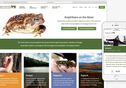 Website for the Harris Center for Conservation Education