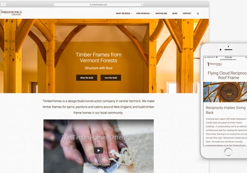 Website for TimberHomes Vermont