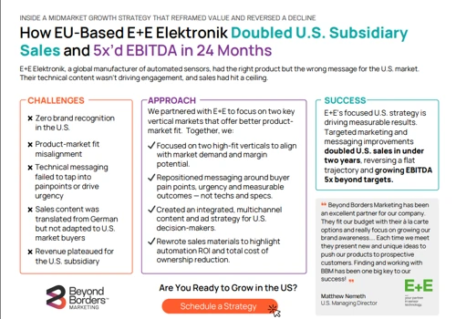 Growing U.S. Sales for E+E