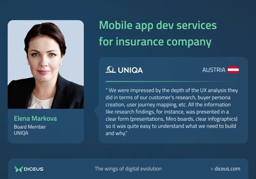 Mobile app dev services for insurance company