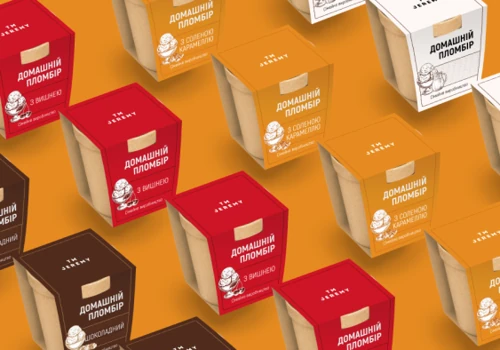 TM JEREMY. Packaging for home-made Plombières Ice