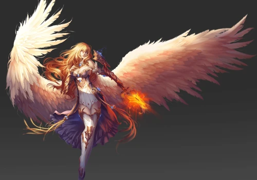 2D Angel design for card trading game