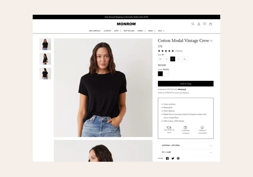 Monrow Clothing Website