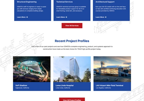 CEMCO Steel Website Design & Development
