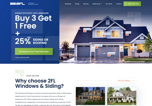 2FL Windows, Siding, Roofing Website