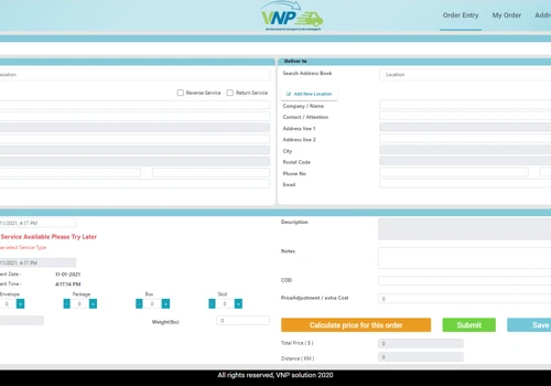VNP Transport - Delivery Management Portal