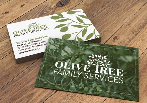 Business Cards For Olive Tree Family Services