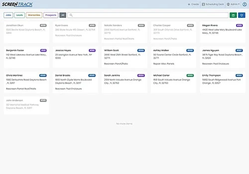 ScreenTrack CRM Web Application
