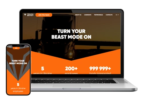 Landing page for Truck Beast
