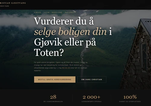 Landing pages for Norwegian real estate agent