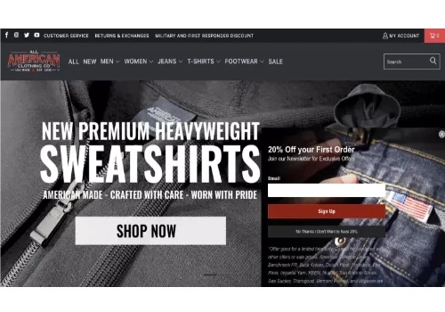 Shopify Website for a Leading US Clothing Brand