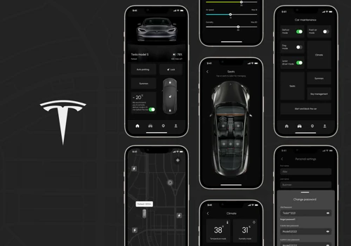 Mobile IOS App Design for Tesla | UI/UX Design