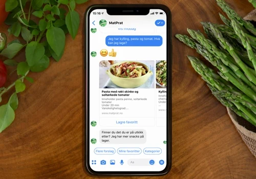 Preparing your favourite dish with the help of Matprat's chatbot