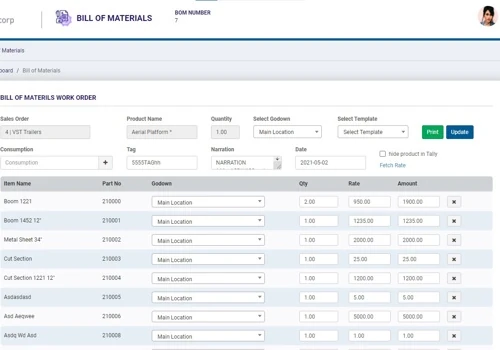 ERP - Sale, Purchase, BoM Addition