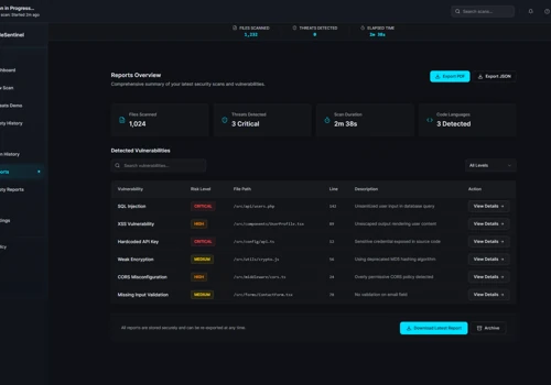 CodeSentinel — Web Application Security Scanner