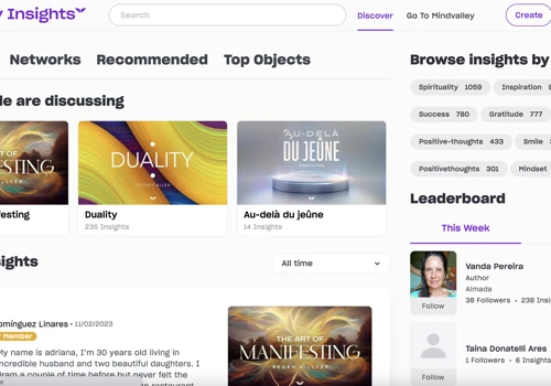 Social / business interactive app for Mindvalley