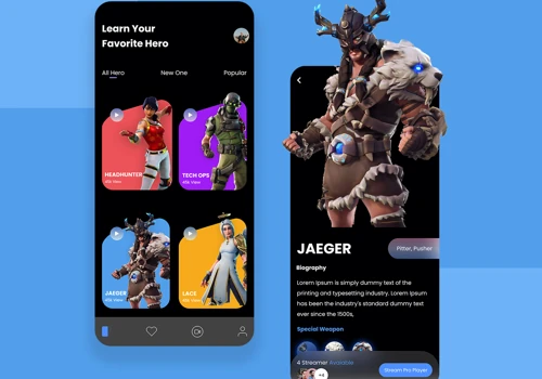 Gaming Mobile App Design