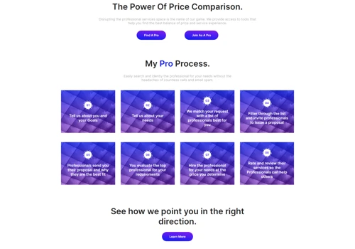 Custom Web App for Professional Services Market