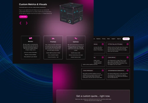 A landing page for IT infrastructure company