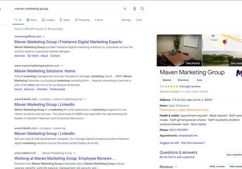 SEO for Maven Marketing Group