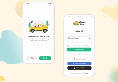 Happy Ride - Rental Car/Taxi Booking App