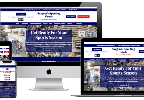 Web Design for Sargent's Sporting Goods