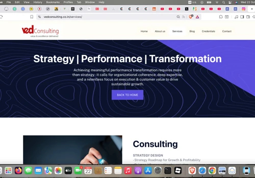 Website of Ved Consulting, a Management Consulting
