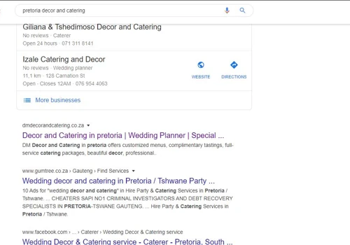 DM Decor and Catering seo