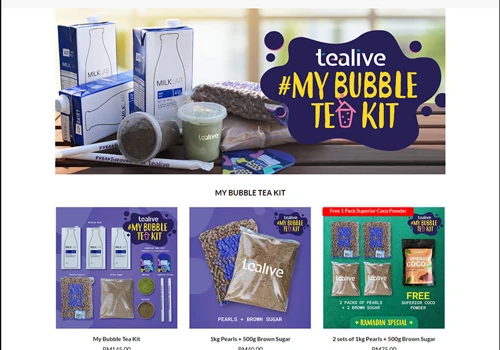 Tealive ecommerce shopping for ready made products