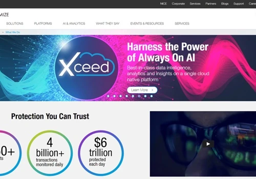 NICE Actimize Website and digital marketing